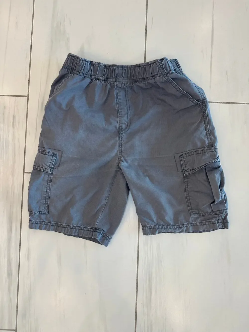 The Children's Place Boys Gray Cargo Shorts Size 14 Elastic Waist Pockets Casual